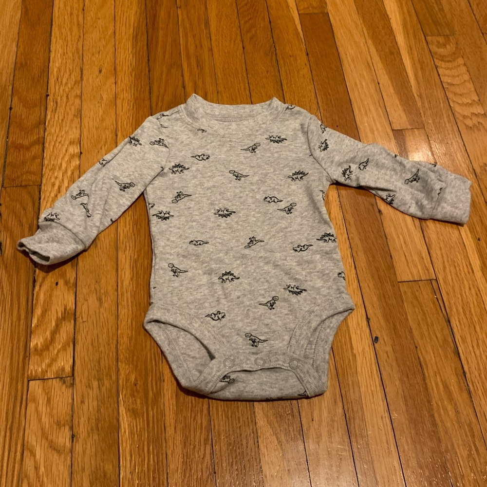 Carter's Gray Dinosaur Printed Bodysuit